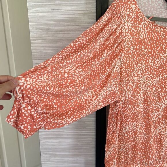 NWT Simply Vera peach rayon three-quarter sleeve blouse top size M - Picture 2 of 5